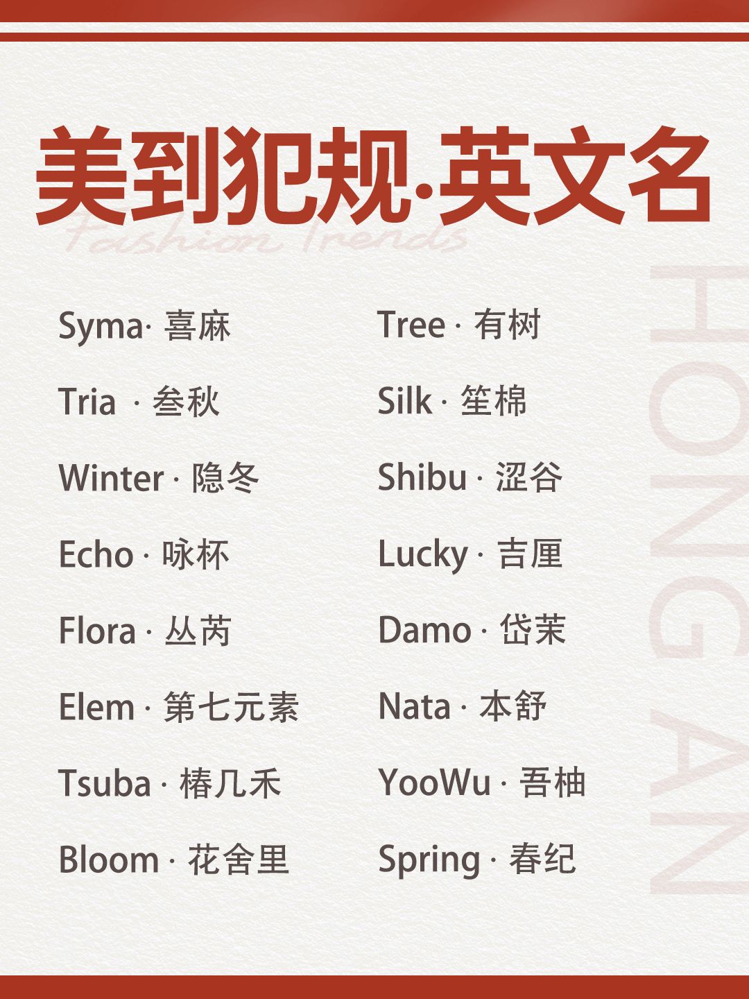 简单的英文名字有哪些